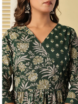 Aafreen Aura Festive Green Cotton Suit Set with Cotton Dupatta