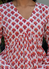 Rosso Peach Handblock Printed Short Kurta
