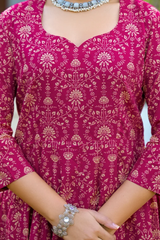 Gulabi Zarihaar Royal Printed Anarkali Kurta and Pant Only