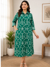 Mehreen Luxe Premium Dobby Print Cotton Dress
