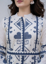 Boho Emboidered Off White Co-ord Set
