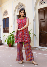 Pihu Handblock Floral Kurta and Pant Set