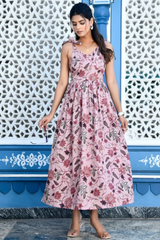Jassy pink floral cotton dress