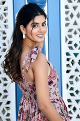 Jassy pink floral cotton dress