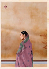 Rumani Pink Pashmina Suit Set With Appliqué Work With Chinnon Dupatta