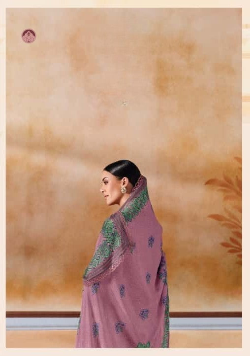 Rumani Pink Pashmina Suit Set With Appliqué Work With Chinnon Dupatta