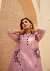 Sun & Moon Pink Embroidered Coord Set