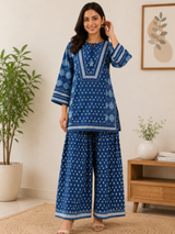 Meher Blue Serenity Ethnic Co-Ord Set