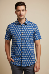 Riyaan Blue Cotton Men’s Shirt