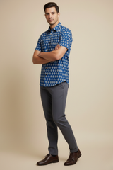 Riyaan Blue Cotton Men’s Shirt