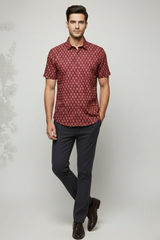 Kairav Maroon Cotton Men’s Shirt