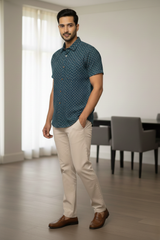 Arnav Teal Cotton Men’s Shirt