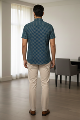 Arnav Teal Cotton Men’s Shirt