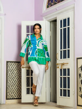 Nyra Ocean Bloom Cotton Short Kurti