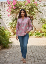 Pink Noor Vibe Short Kurti