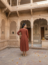 AanganRang Vintage Floral Cotton Dress