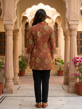 Vasanti Rust Grace Ethnic Printed Short Kurti