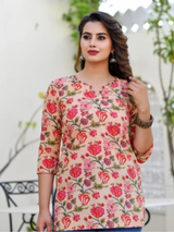 Red Roses Short kurta