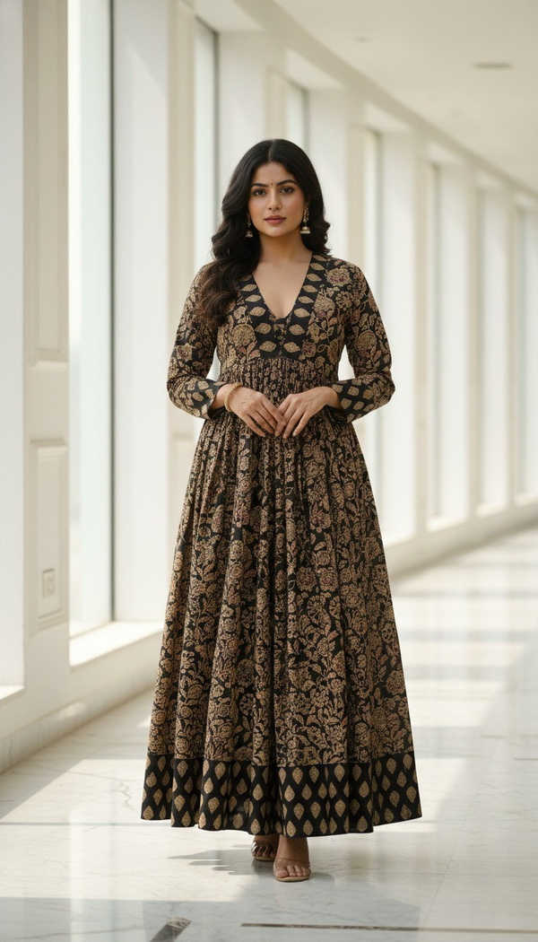 chinese dress ladies Long Maxi Dress for Women Floral Printed Indian Handblcok Printed Cotton  Dress M to XXL Nightwear Dresses (B. Pink, L) at Amazon Women's Clothing  store