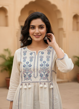Effortless Elegance Embroidered Boho Tunic Short Kurti
