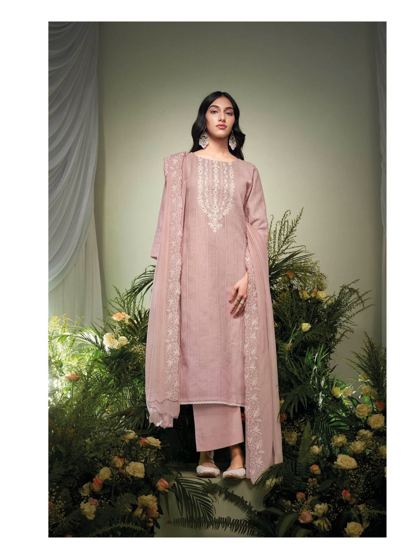 Noor-E-Pista Linen Jacquard Embroidered Suit Set