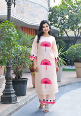 Pankhudi Blue Printed Cotton Co-Ord Set