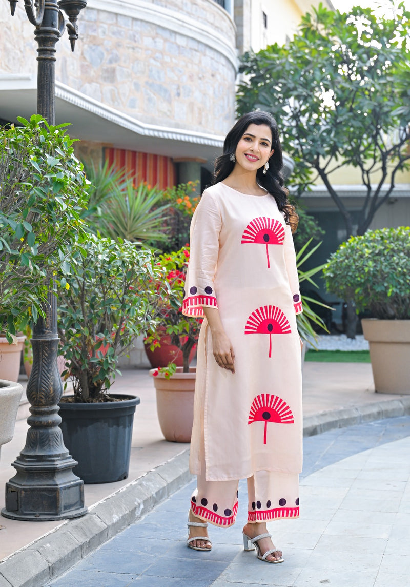 Pankhudi Blue Printed Cotton Co-Ord Set