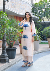 Pankhudi Blue Printed Cotton Co-Ord Set