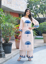Pankhudi Blue Printed Cotton Co-Ord Set