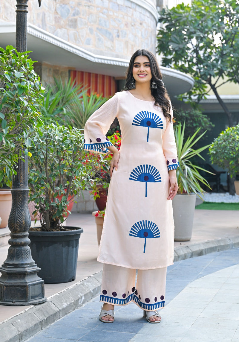 Pankhudi Blue Printed Cotton Co-Ord Set