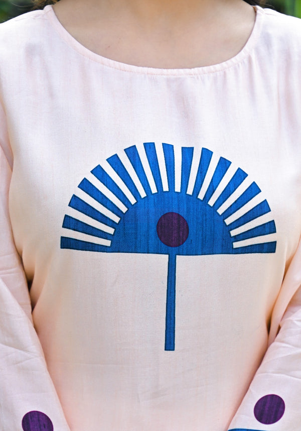 Pankhudi Blue Handblock Printed Cotton Co-Ord Set