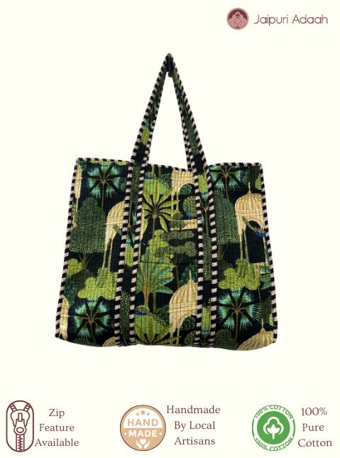 Foresta black quilted tote bag
