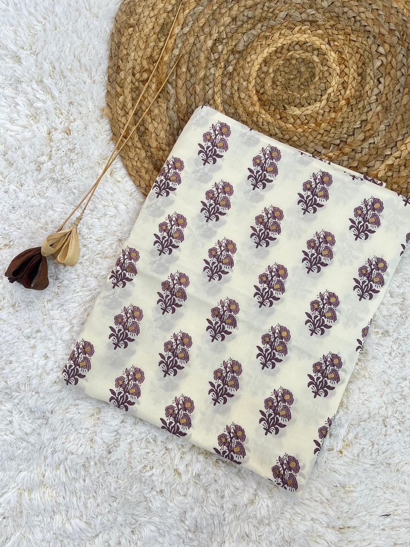 Haze lavender buti cotton fabric(WIDTH 42 INCHES)