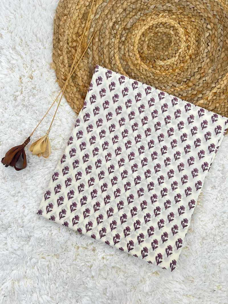 Dream lavender buti cotton fabric(WIDTH 42 INCHES)