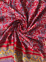 Isha red handblock printed chanderi dupatta