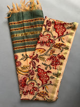 Gaeti Green handblock printed chanderi dupatta
