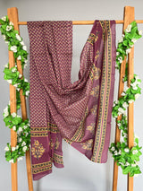 Roshni purple handblock printed cotton dupatta