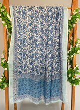 Jharna blue printed cotton dupatta