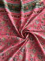 Samira peach handblock printed chanderi dupatta