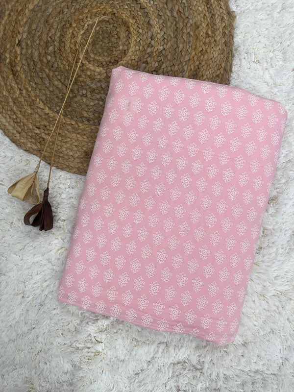 Yogini pink printed cotton fabric (WIDTH 42 INCHES)