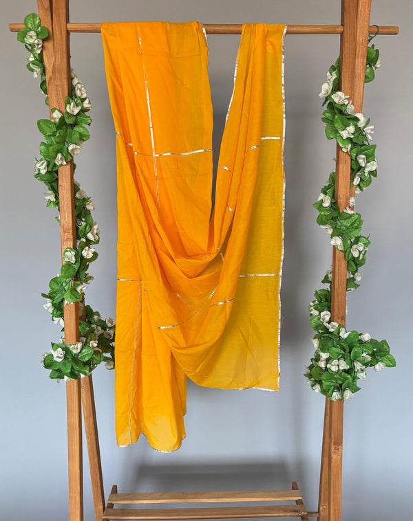 Noor yellow dupatta with gota lace detailing