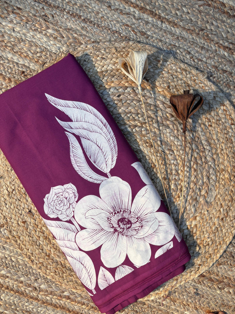 Bold in Botanics Mulberry  cotton Fabric (width 42 inches )