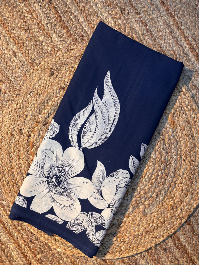 Bold in Botanics Indigo Cotton  Fabric(WIDTH 42 INCHES)