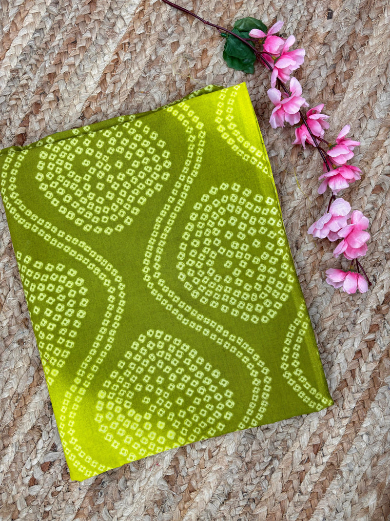 Bundi green ombré cotton running fabric (WIDTH 42 INCHES)