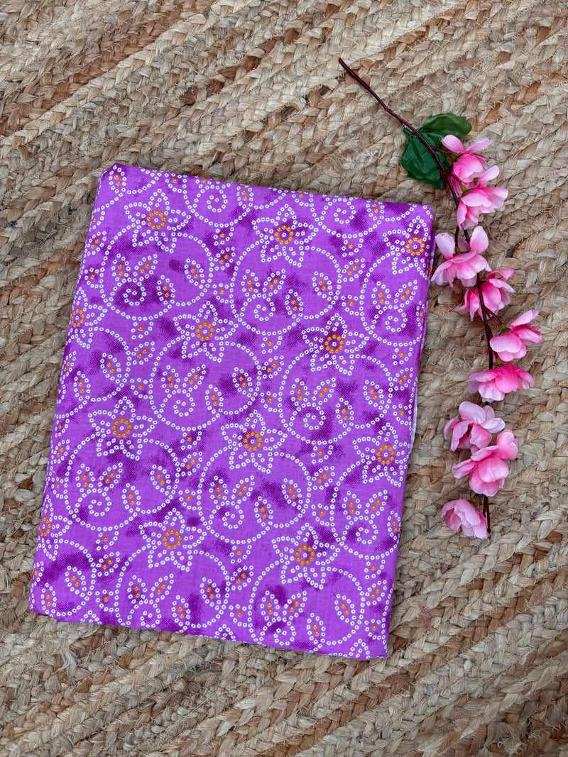 Bundi floral purple cotton running fabric (WIDTH 42 INCHES)