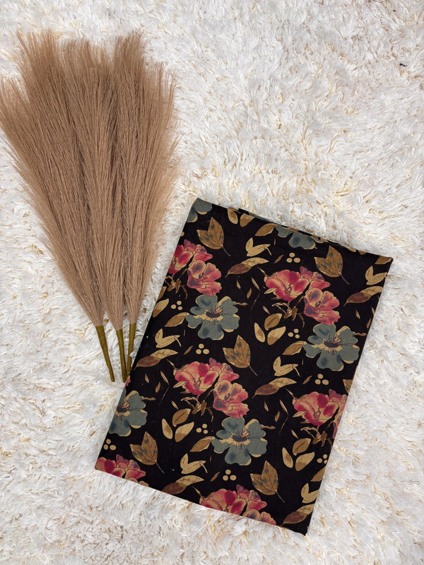 Naura black jaal print cotton fabric (WIDTH 42 INCHES)