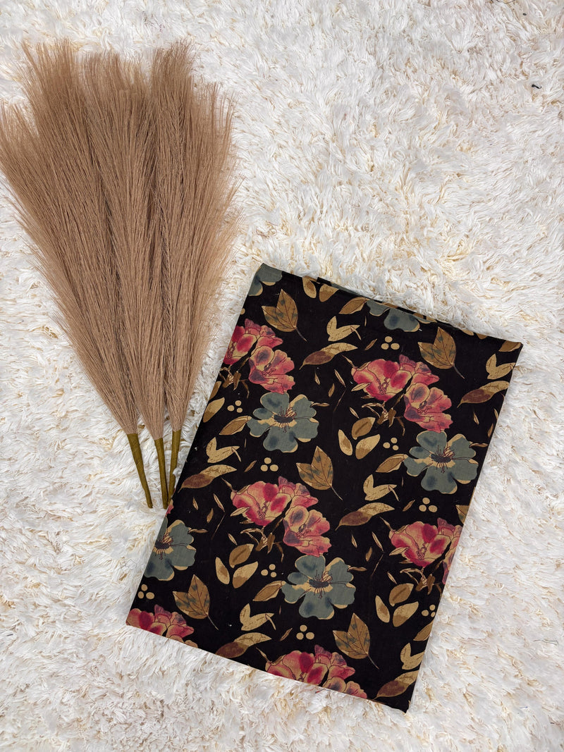 Naura black jaal print cotton fabric (WIDTH 42 INCHES)
