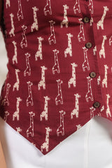 Giraffe red west coat cotton top