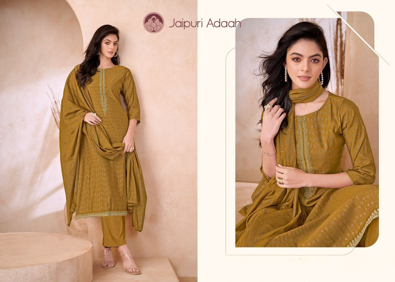 Nooran Yellow Cotton Suit Set With Dupatta