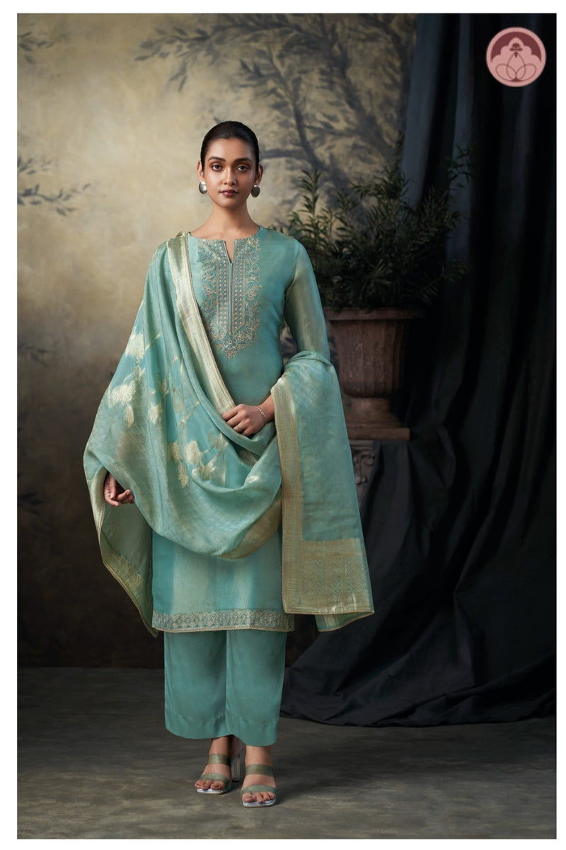 Noor-e-Silk Mint Green Suit Set With Dupatta